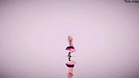 Apple Pie Wears Micro Bikini Skirt in MMD R18