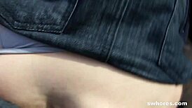 Lucky Guy Catches Gorgeous Street Slut Fucking For Small Cash Payment