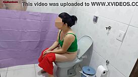 Brunette Milf Stepmother Peeks At Stepson Bathing, Feeling Forbidden Desire