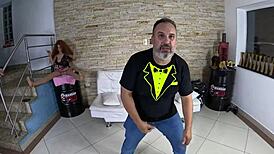 Julia souza's first time backstage was wild and wet