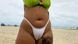 the cheese seller kept staring at my exposed pussy on the beach