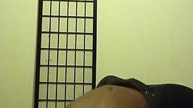 Performing spider crab exercises before cum on ass roleplay session