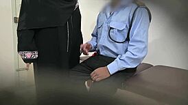 security uses hijab lady secretly