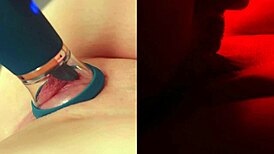 Young Amateur's Wet Pussy Gets Licked by Clit Toy Like Real Tongue, Squirting Close-Up - Honeyplaybox