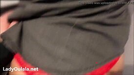 Exhibitionist gets fucked by waiter in restaurant toilets