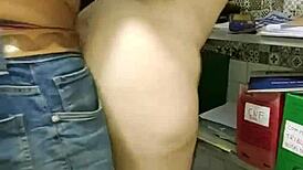 Young Couple Sucks Monster Black Cock at Office Overtime