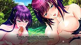 Nureru Kotou Shizuku and Mio Engage in Threesome Fucking and Titty Fuck