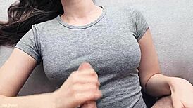 hot cumshot stains my new gray t-shirt