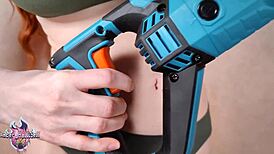 Intense Pussy Destruction with Hole Puncher Toy