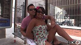 brasileña y su coño peludo es follada por la enorme verga de nacho vidal - leche 69