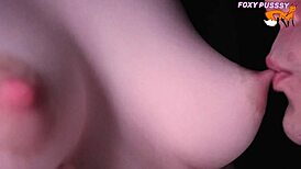 Close Up Tits Licking Sucking Touching