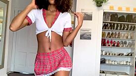 Look at this schoolgirl dancing and masturbating, isn't she hot?