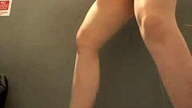 Watch extreme squirting while fucking anal with big cock in changing room