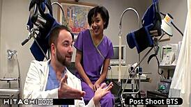 Freshman Jackie Banes Gets Mandatory Hitachi Orgasm From Nurse!