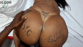 Brunette BBW Gostosa takes big black cock anally