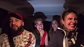 I picked up a lesbian couple at Guarulhos airport and we had wild sex in the car, everyone sucking and getting messy.