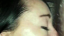 whore wife takes huge dick while gagging on cock with choking