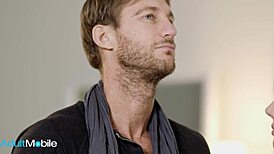 adultmobile - hot fuck session between handsome man and his hot girlfriend ends with him cumming on her pink pussy