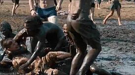 Girls dancing at lively music festival party