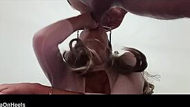 blonde milf blowjob and sunglasses with huge throatpie