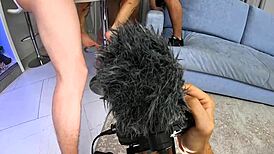 Behind the scenes, Lika Clarke in 3-on-1 double penetration anal foursome with hardcore action