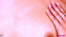 Enchanting brunette beauty shows her sexy body in pov interview