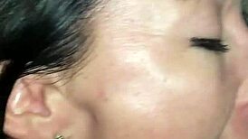 whore wife takes huge dick while gagging on cock with choking