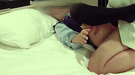 japanese schoolgirl cosplay squirts and cums during creampie