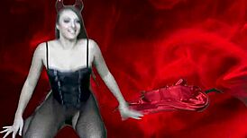 Busty brunette gets cum in panties during intense webcam show