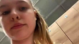 masturbating hard in the gym on webcam