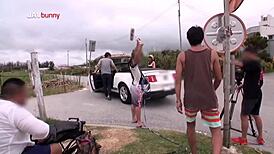 Hot Japanese Babe Prepares Before Porn Scene