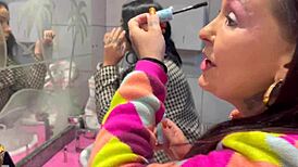 Milf Gets Assfucked and Anal Creampied in Brazilian Bar with Panties Hanging