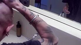 watch vilja transform into a hairless fucktoy by shaving head and pussy