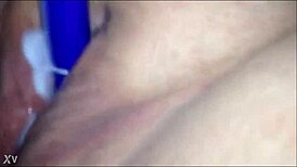 chubby bbw amateur solo session with homemade toys in close-up