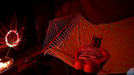 Getting Frisky In A Tent Fingering Her Wet Hole In A Hammock!