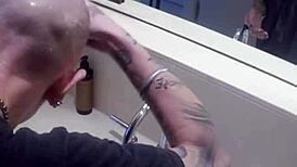 watch vilja transform into a hairless fucktoy by shaving head and pussy