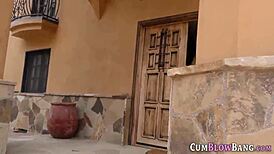 Busty Babe Gags on Black Dongs