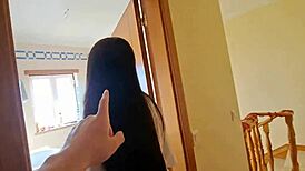 Latina Maid With Creamy Pussy In Jeans And Flip Flops Gets Seduced With Massage!