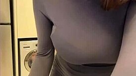 My Milky Stepmom Licks Her Nipples and Gets a Pussy Massage!