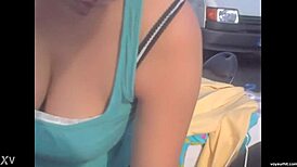 Hidden Cam Catches Downblouse Tease Action!