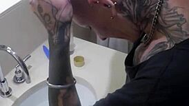 watch vilja transform into a hairless fucktoy by shaving head and pussy