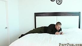 Milf engages with comrade allys strapon against the bad news stepbro