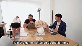 Employee Enjoys Two Students Fucking Her With Big Cocks!