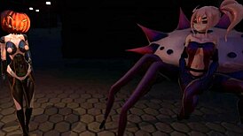 monster girl island prologue halloween especial en espa�ol mujer elfa satando una buena polla con su hermana neko y chica slimer me domina