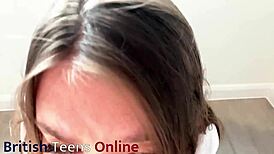 British Teen Sucks Cock in Polo Shirt