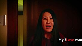 Asian mommy rides hard in multiversal family reunion with big tits!