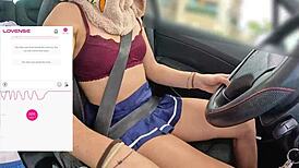 friend films me driving while fan controls vibrator remotely