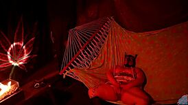 Getting Frisky In A Tent Fingering Her Wet Hole In A Hammock!