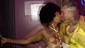 brunette brazilian nightclub party sex teasing flashing