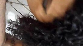 brunette beauty tempts with alluring homemade close-up flashes